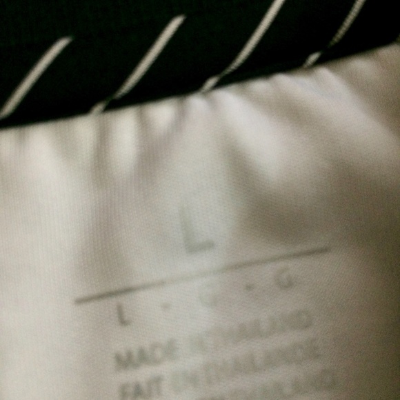 SOLD - Antigua Large Men's Polo Black Striped - Picture 5 of 6